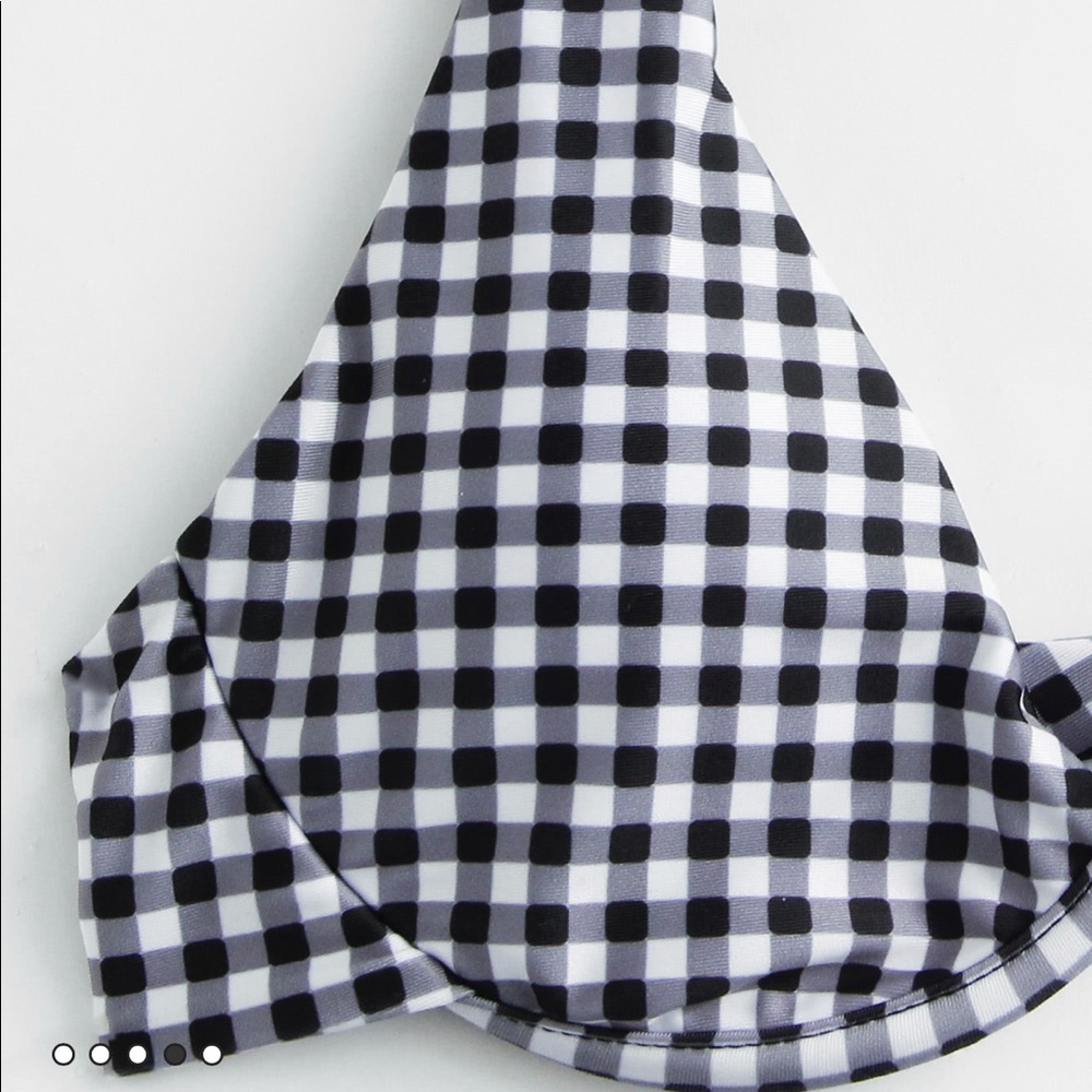 Gingham Underwire bikini black and white